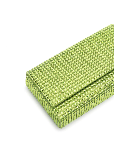 Amina Muaddi Paloma Crystal-embellished Clutch Bag In Green