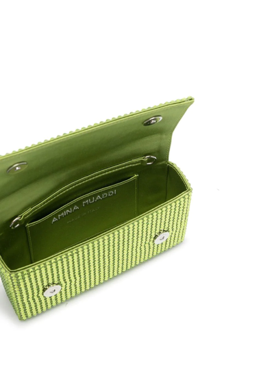 Amina Muaddi Paloma Crystal-embellished Clutch Bag In Green