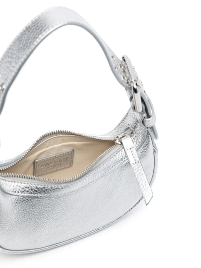 Shop By Far Mini Soho Leather Tote Bag In Silber