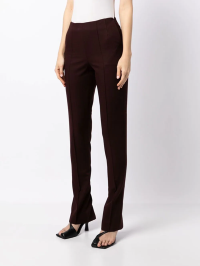 Shop Materiel Rib-detail Tailored Trousers In Red