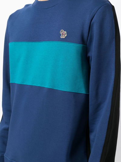 Shop Ps By Paul Smith Logo-print Sweatshirt In Blue