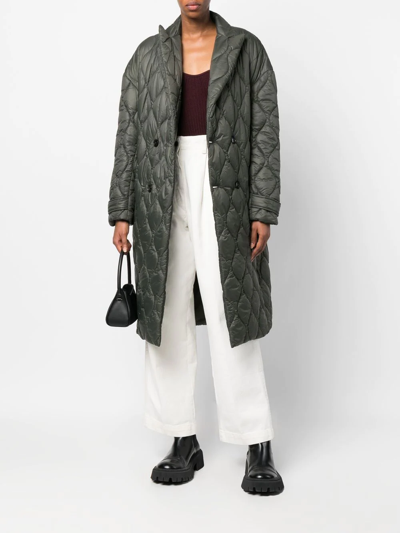 Amiri Double-breasted Quilted Coat In Grün