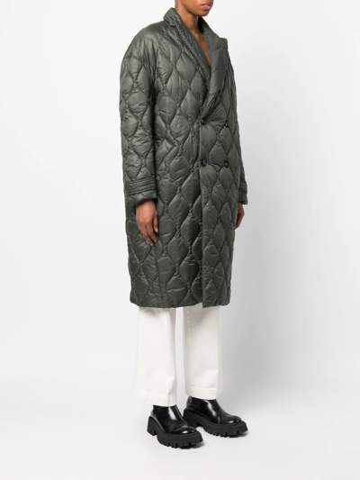 Amiri Double-breasted Quilted Coat In Grün