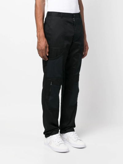 Shop Comme Des Garçons Shirt Slim-fit Cargo Trousers In Schwarz