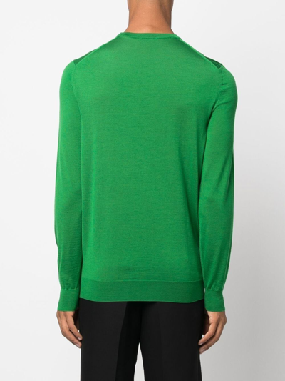 Shop Drumohr Long Sleeve Knit Jumper In Green