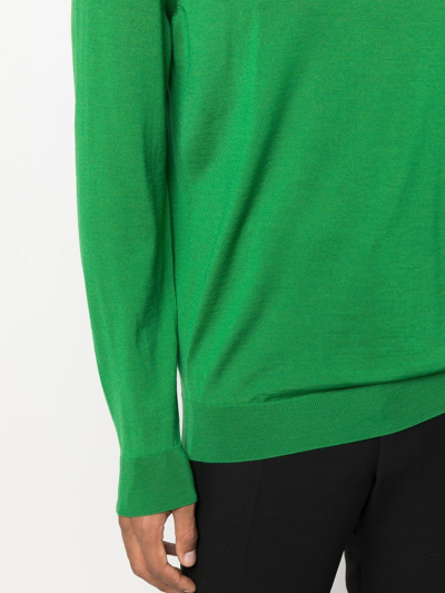 Shop Drumohr Long Sleeve Knit Jumper In Green