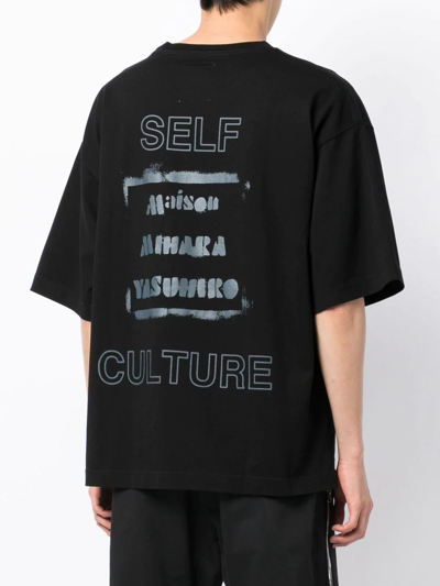 Shop Miharayasuhiro Logo Crew-neck T-shirt In Black