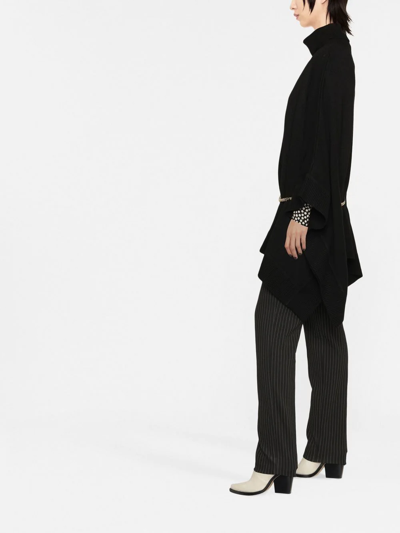 Shop Michael Michael Kors Chain-link Detail Poncho In Black