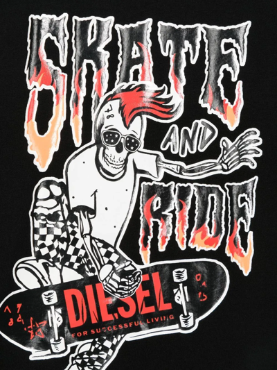 Shop Diesel Skate And Ride T-shirt In Schwarz