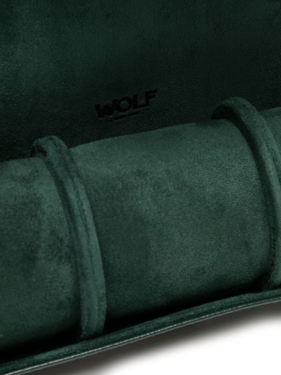 Wolf Crocodile-embossed Watch Box In Grün