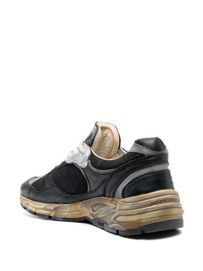 Golden Goose Running Dad Net And Nappa Upper Suede Star Shoes In Schwarz
