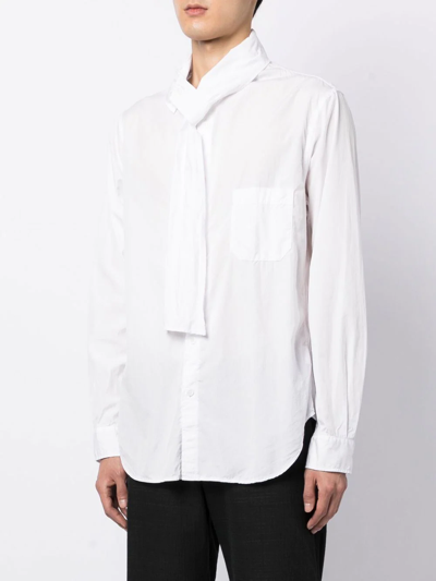 Shop Yohji Yamamoto Pussybow Long-sleeve Shirt In Weiss