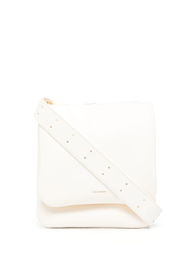 Shop Jil Sander Ombra Leather Crossbody Bag In Nude