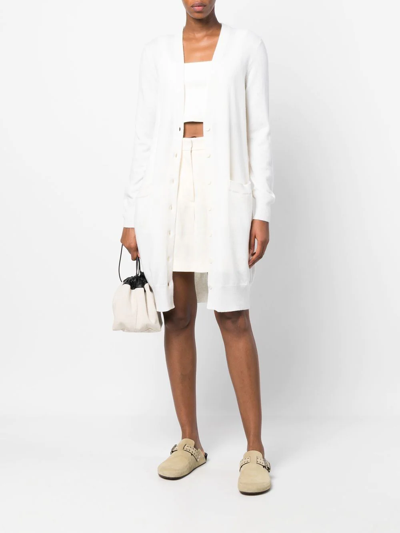 Malo Button-up Cashmere Cardigan In Weiss