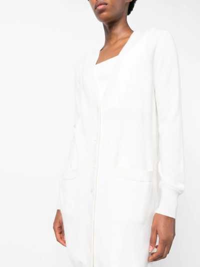 Malo Button-up Cashmere Cardigan In Weiss