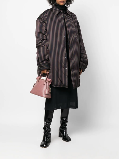 Maison Margiela Striped Oversized Shirt In Schwarz