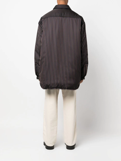 Maison Margiela Striped Oversized Shirt In Schwarz