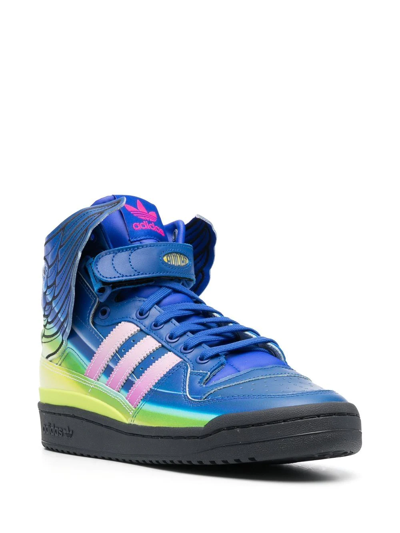 Shop Adidas Originals X Jeremy Scott Forum-wings 4.0 Sneakers In Blau