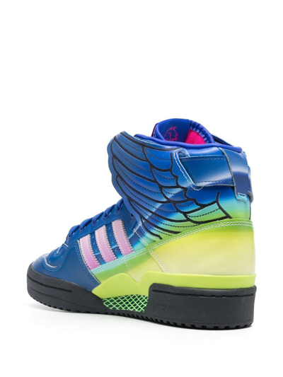 Shop Adidas Originals X Jeremy Scott Forum-wings 4.0 Sneakers In Blau