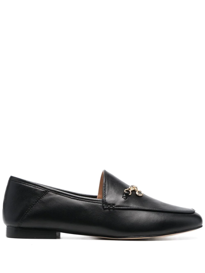 Shop Coach Hannah Chain-strap Leather Loafers In Schwarz