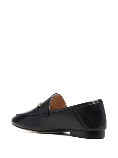 Shop Coach Hannah Chain-strap Leather Loafers In Schwarz