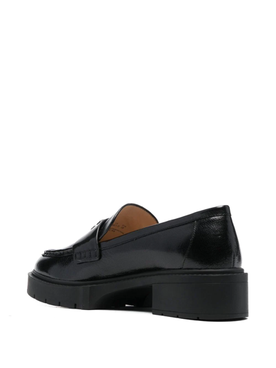 Shop Coach Leah Chunky Sole Leather Loafers In Schwarz