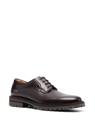Common Projects Lace-up Leather Derby Shoes In Braun