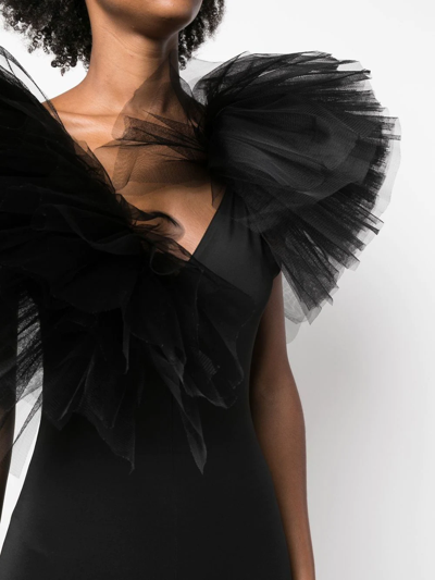 Shop Alchemy Tulle Ruffle-detail Playsuit In Black