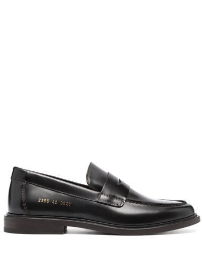 Shop Common Projects Leather Penny Loafers In Braun