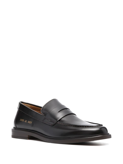 Shop Common Projects Leather Penny Loafers In Braun