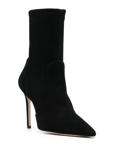 Shop Stuart Weitzman Stuart 100mm Stretch-design Ankle Boots In Black