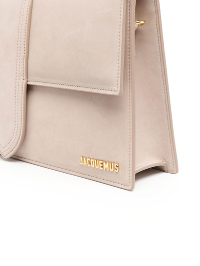 Shop Jacquemus Le Bambinou Leather Tote Bag In Nude