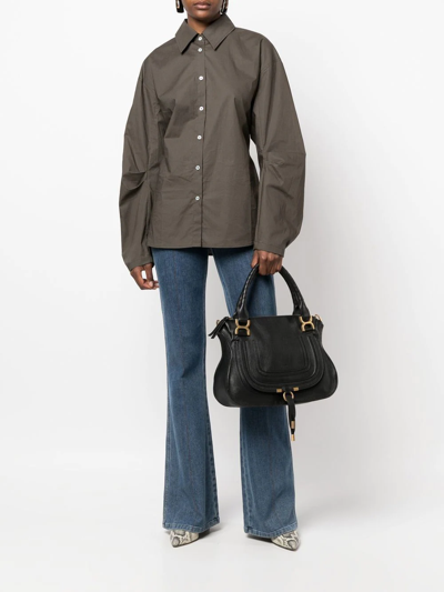 Chloé Marcie Leather Tote-bag In 001 Black