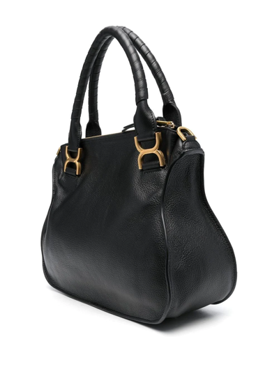 Chloé Marcie Leather Tote-bag In 001 Black