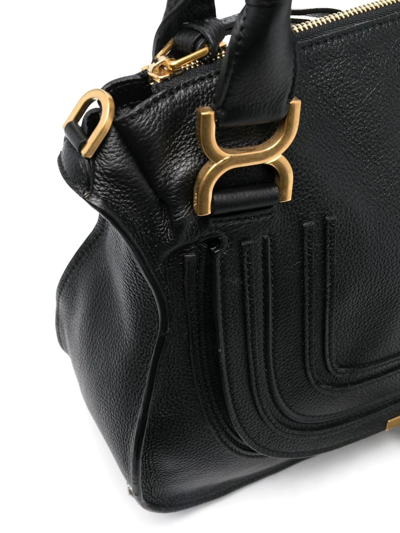 Chloé Marcie Leather Tote-bag In 001 Black