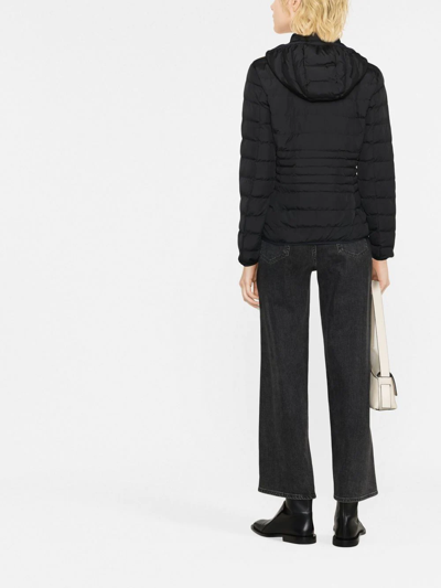 Ea7 Logo Short Down Jacket In Schwarz