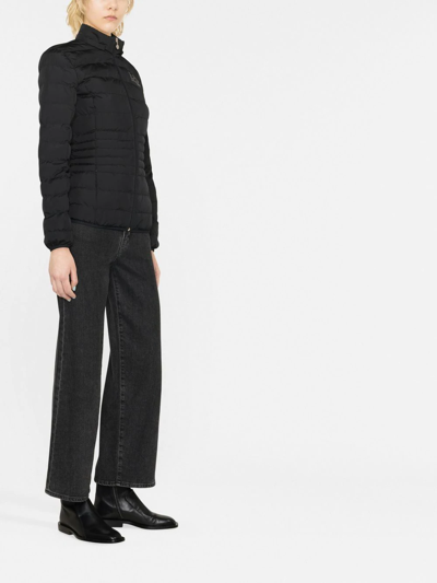 Ea7 Logo Short Down Jacket In Schwarz