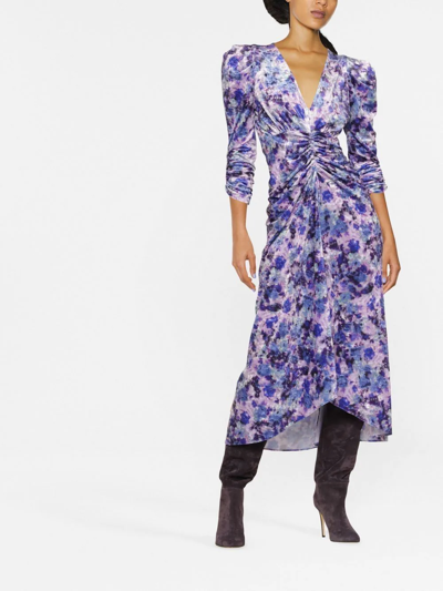 Isabel Marant Gilalbi Floral-print Dress In Violett