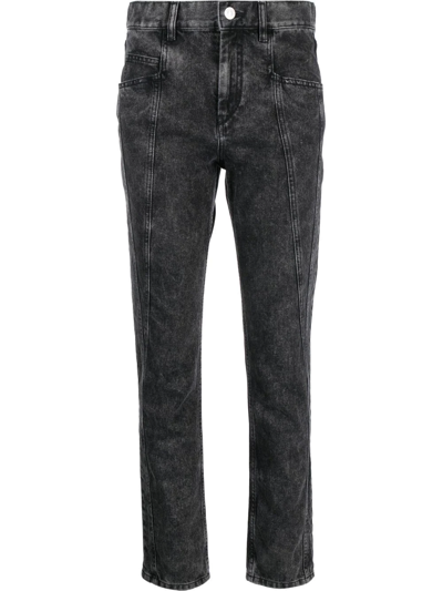 Shop Isabel Marant Straight-leg Cropped Jeans In Schwarz
