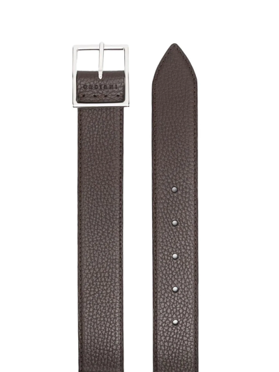 Shop Orciani Grained Leather Belt In Braun