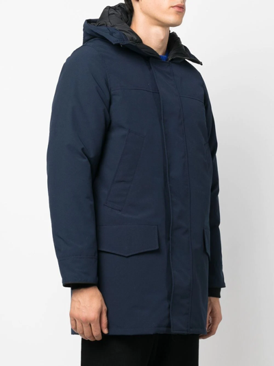 Shop Canada Goose Hooded Padded Coat In Blue