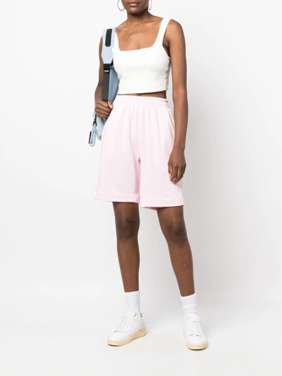 Shop Styland X Notrainproof Cotton Bermuda Track Shorts In Pink