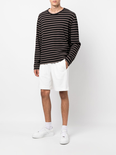 Styland Cotton Bermuda Track Shorts In White