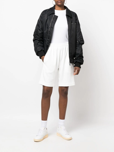 Styland Cotton Bermuda Track Shorts In White