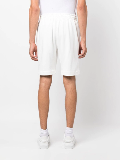 Styland Cotton Bermuda Track Shorts In White