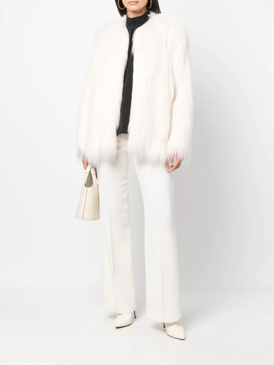 Styland Faux-fur Gilet Jacket In Weiss