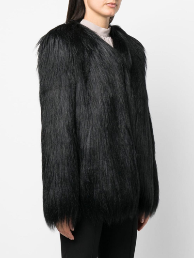 Shop Styland Faux-fur Jacket In Schwarz