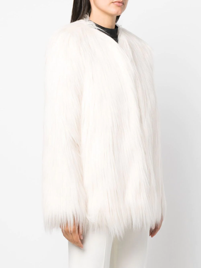 Styland Faux-fur Gilet Jacket In Weiss