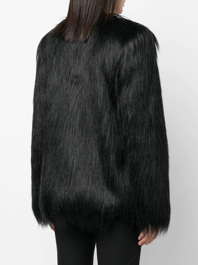 Shop Styland Faux-fur Jacket In Schwarz