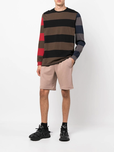 Styland Cotton Bermuda Track Shorts In Brown